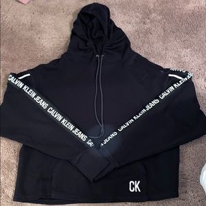 CALVIN KLEIN logo sleeve hoodie
